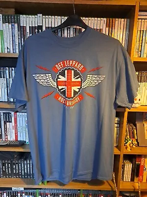 Buy Def Leppard 2018 UK Tour Rock Brigade T Shirt - Blue - Size XL • 12£