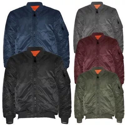 Buy Men's Jacket Premium Padded Water Resistant Reversible Flight Bomber Outerwear • 78.72£