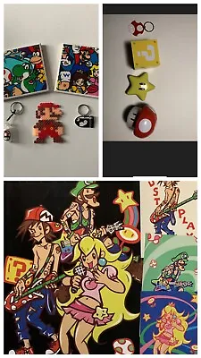 Buy Lot Of Super Mario Bros Merch Coasters Fan Art Mini Poster Post Card Mario Luigi • 9.64£