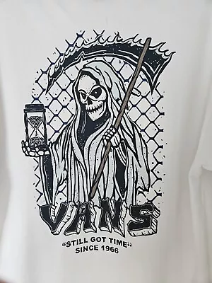 Buy Vans Mens White,Grim Reaper Skull Classic Extra Large Xl T-Shirt 100% Cotton  • 9.99£