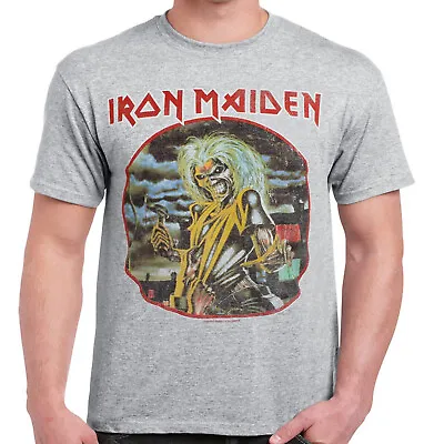 Buy Iron Maiden T Shirt Killers Circle Band Logo New Official Mens Heather Grey • 15.55£