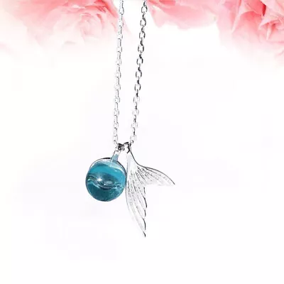 Buy Teardrop Pendant Mermaid Choker Mermaid Jewelry Round Necklace Glass Necklace • 6.78£