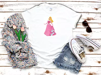 Buy Aurora Disney Princess White Women's 3/4 Short Sleeve T-Shirt R102 • 9.92£
