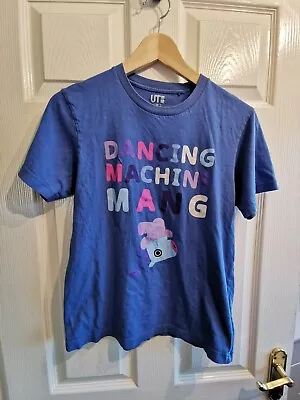 Buy Uniqlo BT21 T-shirt Size XS Dancing Machine Mang BTS Blue Crew Neck Short Sleeve • 7.99£