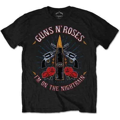 Buy Guns N Roses T-Shirt On The Nightrain GNR Rock Band New Black Official • 14.95£