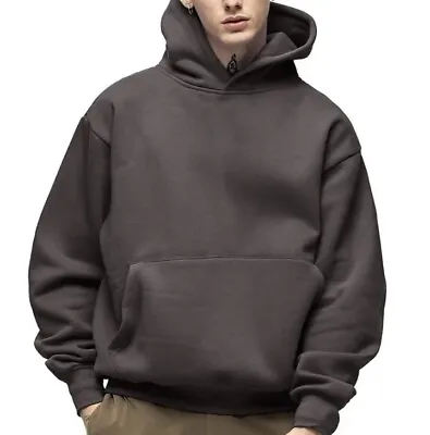 Buy Heavyweight 500gsm Hoodie Mens Unisex Hooded Pullover Jacket Thick Fleece Lining • 45£