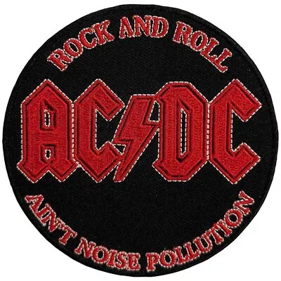 Buy AC/DC Iron-On Patch: NOISE POLLUTION: Logo Rock N Roll Ain't Official Merch Gift • 4.45£