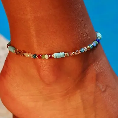 Buy Boho Handmade Crystal Bead Anklet Bracelet Foot Chain Beach Anklet Women Jewelry • 2.50£