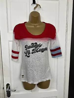 Buy E.M.P. Top Size S Daddy’s Little Monster Harley Quinn Distressed Semi Sheer • 14.99£