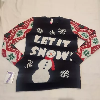 Buy Ugly Christmas Sweater Womens Let It Snow Man Large No Boundaries Red Green  • 10.12£