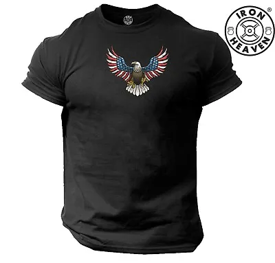 Buy American Eagle T Shirt Gym Clothing Bodybuilding Training Workout Boxing MMA Top • 12.99£