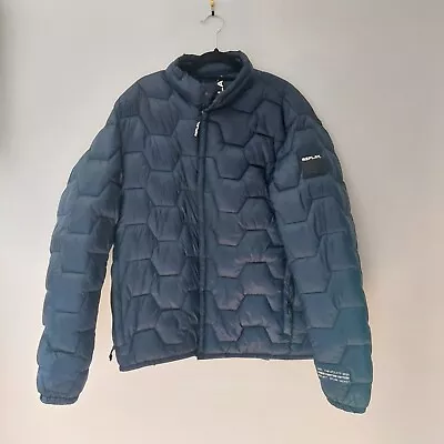 Buy Mens Replay Quilted Padded Bomber Zipper Jacket Navy  100% Genuine • 34.99£
