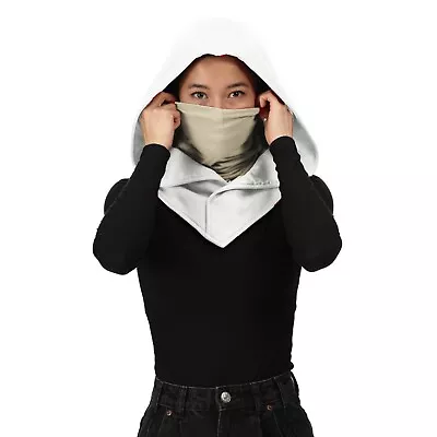 Buy White Ninja Hood Assassins Mask Hoodie Cowl Ronin Creed Scorpion Cosplay Costume • 26.99£