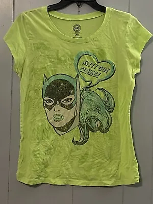 Buy DC Comics Womens XL (Jr) Catwoman Kitty Got Claw Distressed Image Green Tshirt • 9.38£