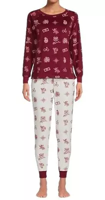 Buy Wizarding World Harry Potter All Over Print Rich Red Winter White Pajamas Medium • 28.93£