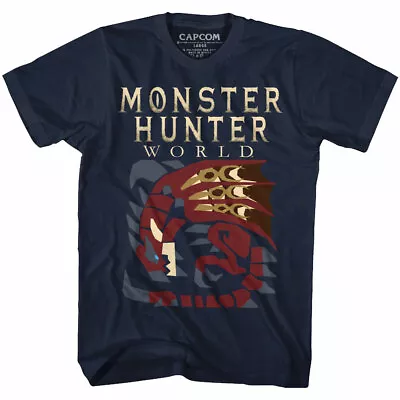 Buy Monster Hunter World Big Red Dragon Men's T Shirt Creature RPG Combat Beast Game • 23.61£