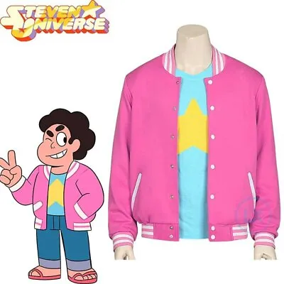Buy Anime Steven Universe Quartz Jacket Sweater Coat Blue T-shirt Pink Coat Cosplay • 19.19£