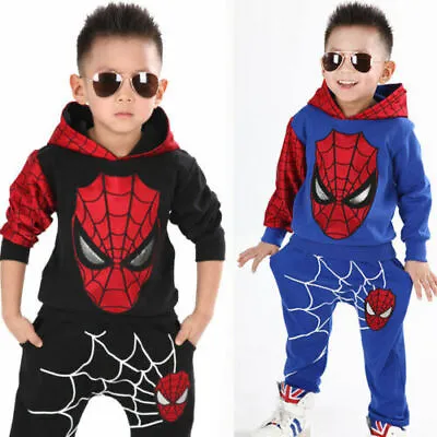 Buy Spiderman Kids Boy Hoodie Tracksuit Joggers Pants Clothes Soft Outfit Sweatshirt • 18.99£