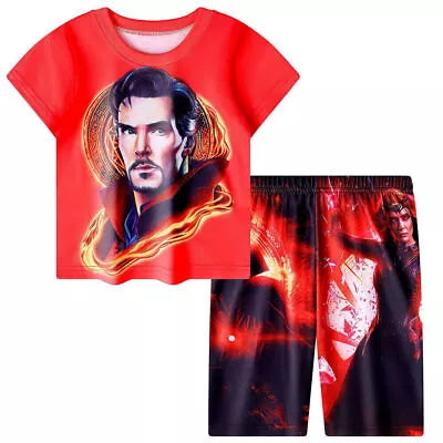 Buy Kind Boys Doctor Strange Nightwear Short Sleeve Pajamas T-shirt + Shorts Outfits • 7.69£