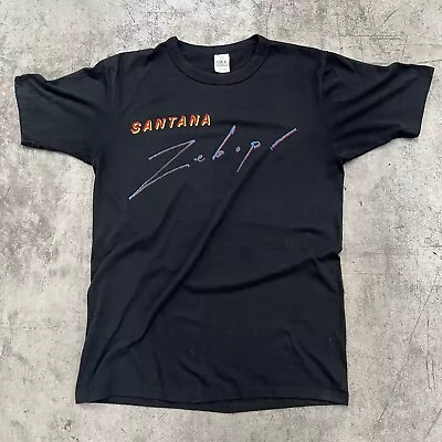 Buy Vintage 80’s Santana Zebop Europe 1981 Tour Tee Official Merch Made In USA • 40£