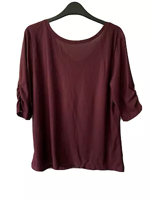 Buy North Ridge Burgundy Women’s Sanctuary Half Sleeve Stretch Tshirt Top Uk 14 BNWT • 5.42£