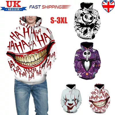 Buy UK 3D Print Christmas Men Women Hoodie Sweatshirt Jumper Coat Top Pullover Coat • 17£