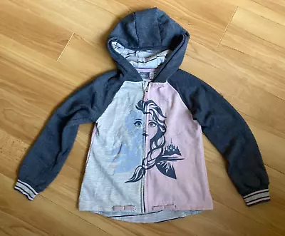 Buy Girls Disney Frozen Grey Pink Hoodie Hooded Zip Up Jacket Top Age 9-10 Years • 2.50£