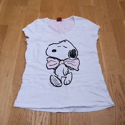 Buy Peanuts Snoopy Print T Shirt S M Tee Top Crew Neck Woodstock Charlie Brown Y2K • 7.99£