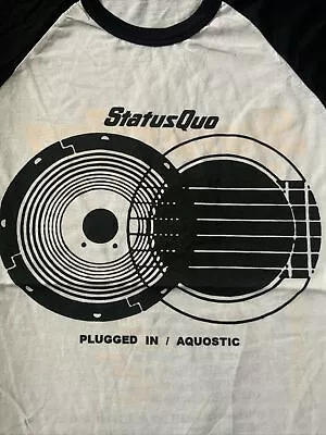 Buy Status Quo Plugged In / Aquostic Tour New White Long Sleeve T-shirt Size Large • 16.98£