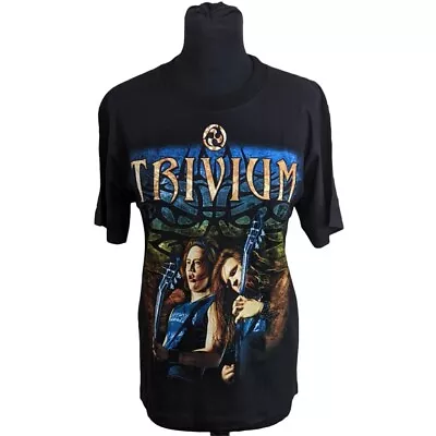 Buy Rock Tees Trivium Glittery Text Unisex Black T-Shirt Small • 12£