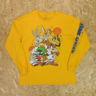 Buy Vintage Mens LOONEY TUNES TuneSquad NBA T-Shirt | Cartoon Bugs Bunny | XL Yellow • 24.99£