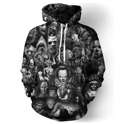 Buy Horror Collection Hoodie Pennywise Sister Ghost Movie Printed Sweater Coat UK • 29.99£