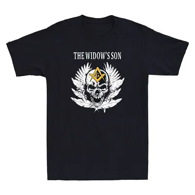 Buy Freemason The Widow's Son Wings Skull Masonic Compass Square Retro Men's T-Shirt • 17.99£