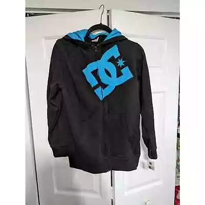 Buy DC Shoes Full Zip Hoodie Embroidered Boys XL 18 20 Blue Black Youth Kids NWT • 23.62£
