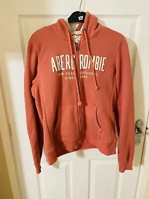 Buy Abercrombie And Fitch Fleece Teddy Hoodie Lined Zip Size M Peach • 14.99£