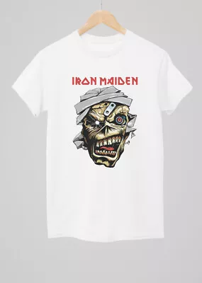Buy Iron Maiden Print Music Rock Band White Unisex Short Sleeve T-Shirt Sizes S/XL • 10.99£