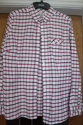 Buy CREW CLOTHING White Red Plaid Flannel 100% Cotton Shirt Blouse Size 12 • 10£