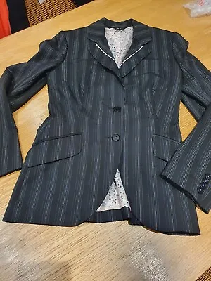 Buy Ladies ‘Paul Smith’ 42 Pin Stripe Jacket.  VGC Black & Silver UK Small Size 6-8 • 19£