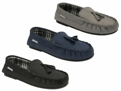 Buy Mens Dunlop Slippers Moccasins Loafers Classic Suede Effect Outdoor Sole Slip On • 14.99£