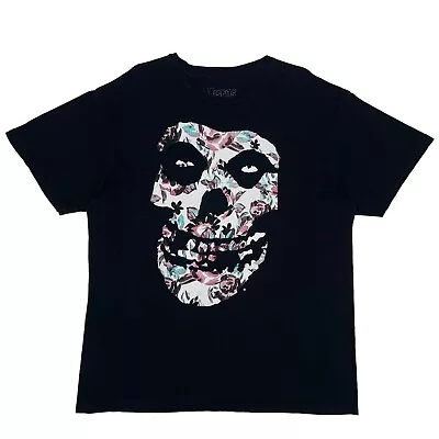 Buy Misfits Skull Band Music T-Shirt Black Cotton Large L • 18£