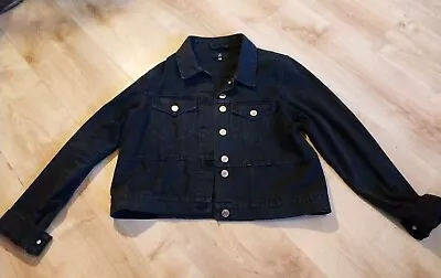 Buy Ladies Missguided Denim Jacket Size 10 Black Summer Spring Holidays Cotton • 6.50£