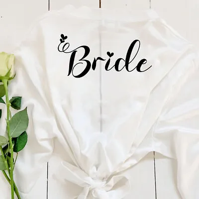 Buy Personalised Wedding Party Pyjamas Gown Bridal Silk Satin Bath Robe Bridesmaid • 10.89£