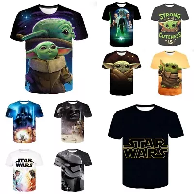 Buy Unisex 3D Star Wars Yoda Baby Casual Short Sleeve T-shirt Tee Pullover Top Gift • 9.99£