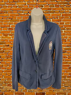 Buy Women Tommy Hilfiger Denim Size Large L Navy Jersey Casual Varsity Blazer Jacket • 19.99£