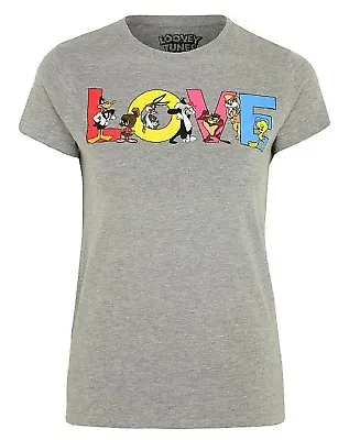 Buy Ladies T Shirts Looney Tunes Characters, With Glitter Love Logo • 9.99£