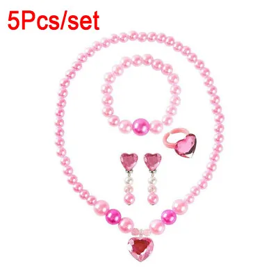 Buy  5pcs/set Barbie Girls Necklace Bracelet Ring Earrings Party Festival Jewellery • 2.99£