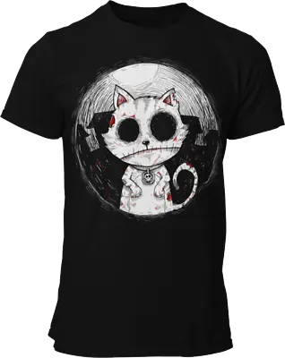 Buy Kids Boys Girls Zombie Cat T-Shirt Goth Rock Burton Halloween Kitty Undead • 7.95£
