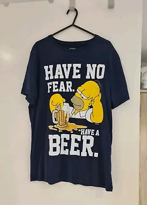 Buy The Simpsons Navy Blue Beer T-Shirt Size M  • 4.99£
