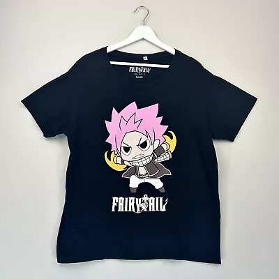 Buy Fairy Tail Natsu T Shirt Mens XL Black Sun City  Short Sleeve 100% Cotton • 14.99£