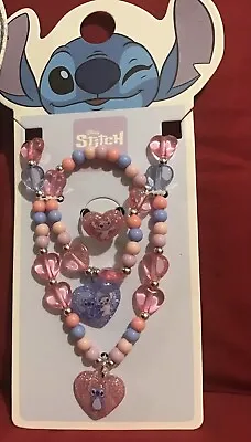 Buy Disney Lilo & Stitch Jewelry Set Bracelet Necklace Ring 3Piece Set Primark BNWT • 5.99£